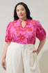 Weirly Floral Terri Puff Sleeve Top Curve